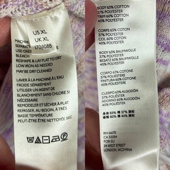 Free People Spaced Out Pink Purple Long Sleeve Sweater Knit ASOS Thumbholes XL - Picture 8 of 12